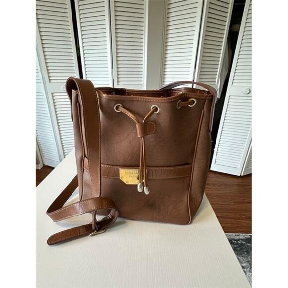 Designer Nina Ricci Bucket Bag, Full Leather, Milk Chocalate Brown Color - Picture 9 of 9